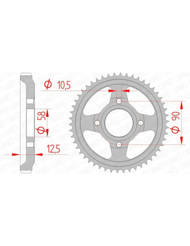 Couronne AFAM acier standard 10216 - 428