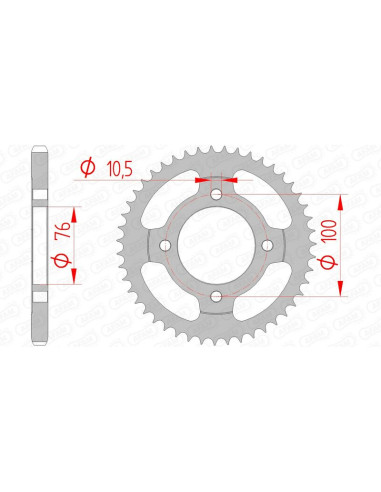 AFAM Steel Standard Rear Sprocket 14208 - 428