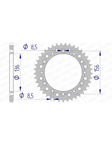 Couronne AFAM aluminium 15303 - 520