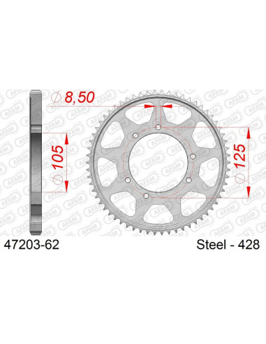 Couronne AFAM acier standard 47203 - 428