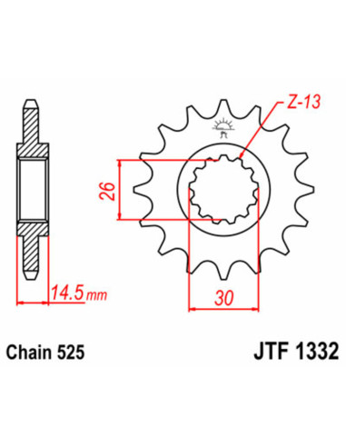 Pignon JT SPROCKETS acier standard 1332 - 525
