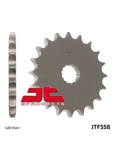 JT SPROCKETS Steel Standard Front Sprocket 558 - 428