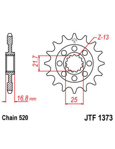 Pignon JT SPROCKETS acier standard 1373 - 520