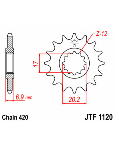 JT SPROCKETS Steel Standard Front Sprocket 1120 - 420
