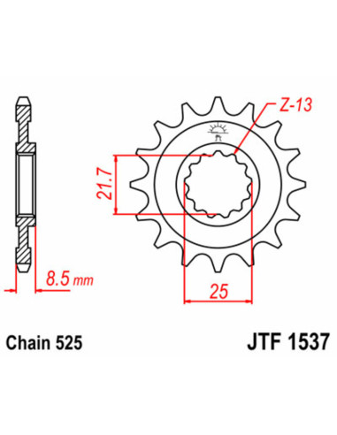 JT SPROCKETS Steel Standard Front Sprocket 1537 - 525