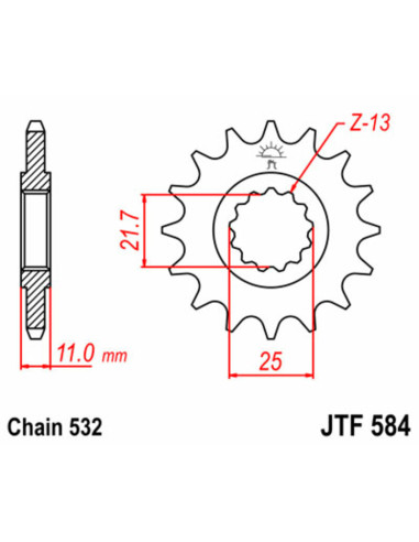 JT SPROCKETS Steel Standard Front Sprocket 584 - 532