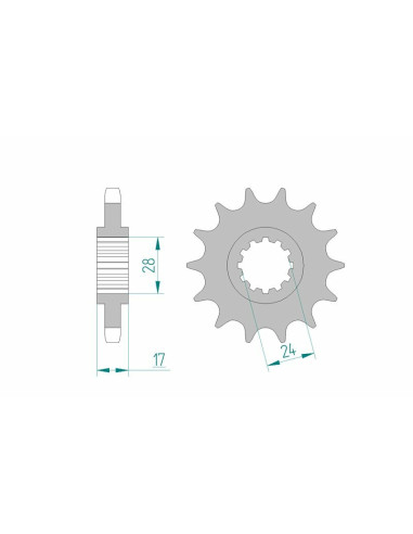 Pignon AFAM acier standard 20504 - 530