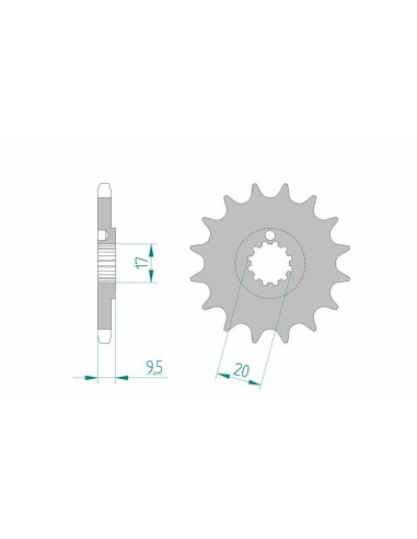 Pignon AFAM acier anti-boue 94202 - 428