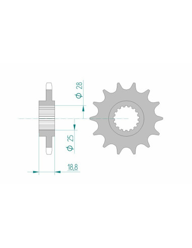 AFAM Steel Standard Front Sprocket 61600 - 525