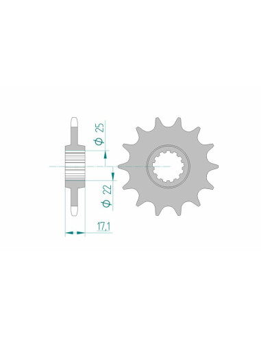 Pignon AFAM acier standard 20407 - 520