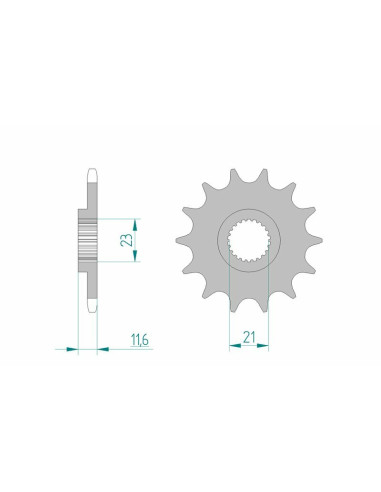 Pignon AFAM acier standard 21307 - 520