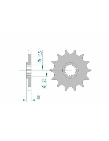 Pignon AFAM acier standard 22303 - 520