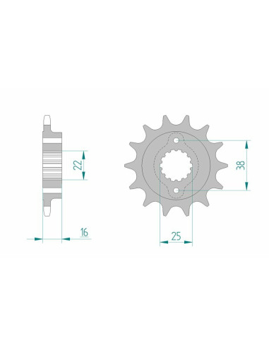 Pignon AFAM acier standard 52610 - 520