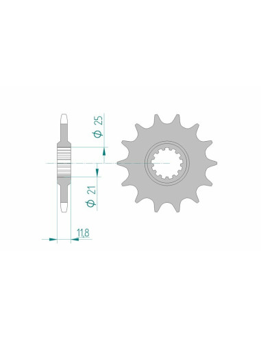 Pignon AFAM acier standard 64302 - 520