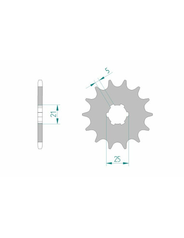 Pignon AFAM acier anti-boue 30300 - 520