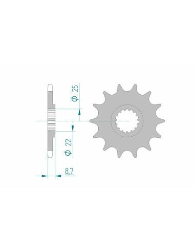 Pignon AFAM acier standard 73301 - 520