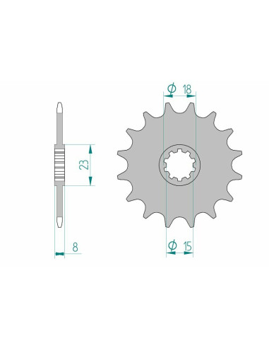 AFAM Steel Standard Front Sprocket 94108 - 415