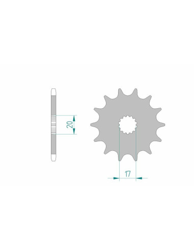 Pignon AFAM acier anti-boue 21203 - 520