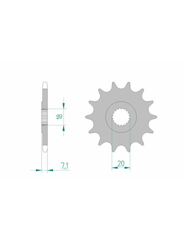 AFAM Steel Standard Front Sprocket 22203 - 520