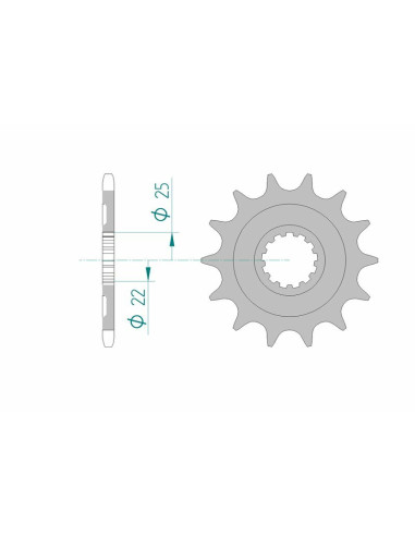 Pignon AFAM acier anti-boue 27502 - 520