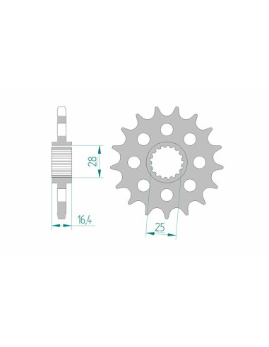 Pignon AFAM acier standard 61800 - 525