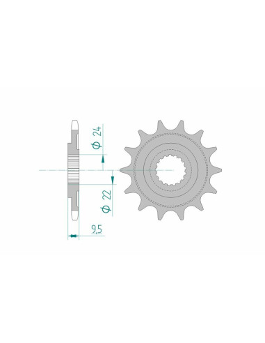 Pignon AFAM acier anti-boue 20311 - 520