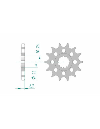 Pignon AFAM acier standard 28403 - 525