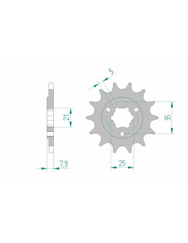 AFAM Steel Standard Front Sprocket 22503 - 520