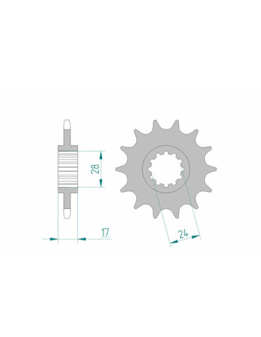 Pignon AFAM acier standard 20516 - 520