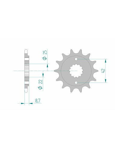 Pignon AFAM acier standard 24501 - 520