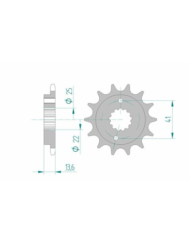 Pignon AFAM acier standard 20608 - 520