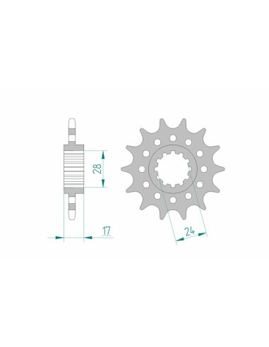 Pignon AFAM acier standard 20511 - 520