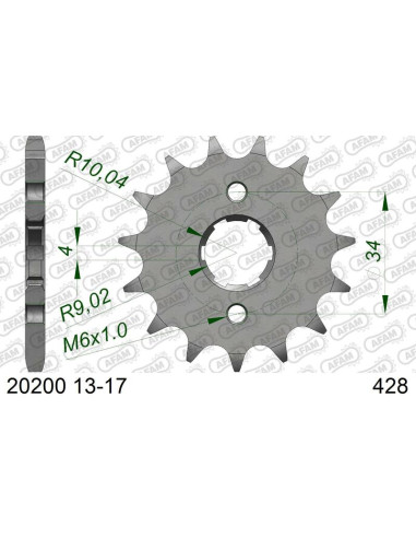 AFAM Steel Standard Front Sprocket 20200 - 428