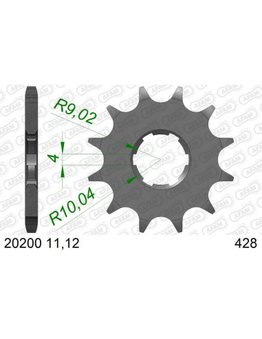Pignon AFAM acier standard 20200 - 428