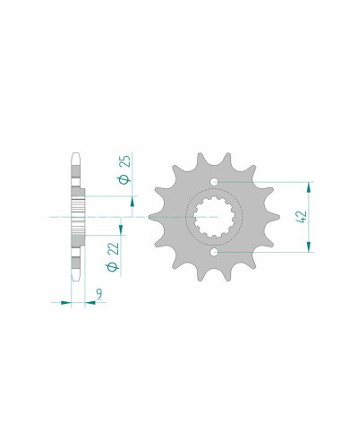 Pignon AFAM acier standard 24502 - 520