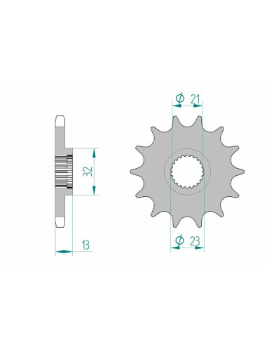 Pignon AFAM acier standard 21311 - 428