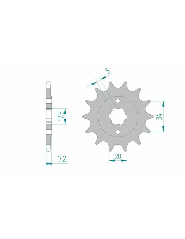 Pignon AFAM acier standard 20305 - 520