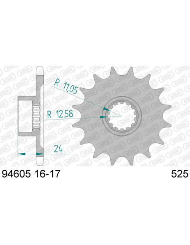 AFAM Steel Standard Front Sprocket 94605 - 525