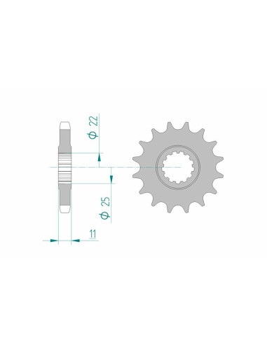 Pignon AFAM acier standard 21602 - 530