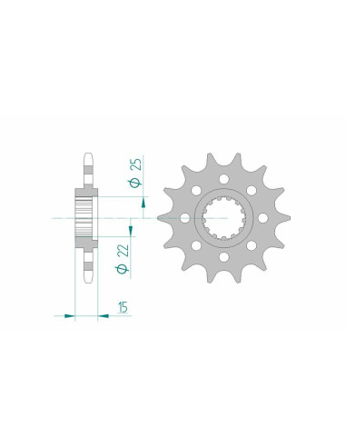 Pignon AFAM acier standard 24507 - 520