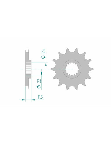 Pignon AFAM acier standard 73303 - 520