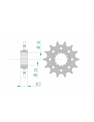 Pignon AFAM acier standard 20613 - 520