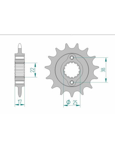 Pignon AFAM acier standard 52612 - 520