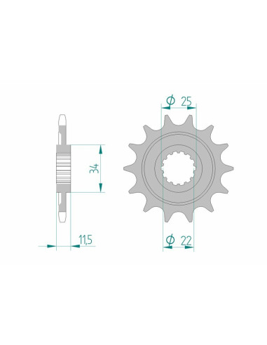 AFAM Steel Standard Front Sprocket 43400 - 520