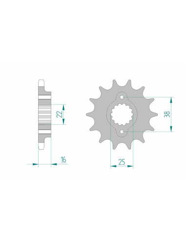 Pignon AFAM acier standard 52608 - 525