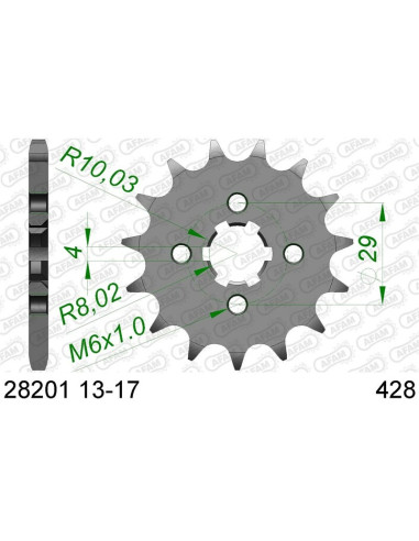 Pignon AFAM acier standard 28201 - 428
