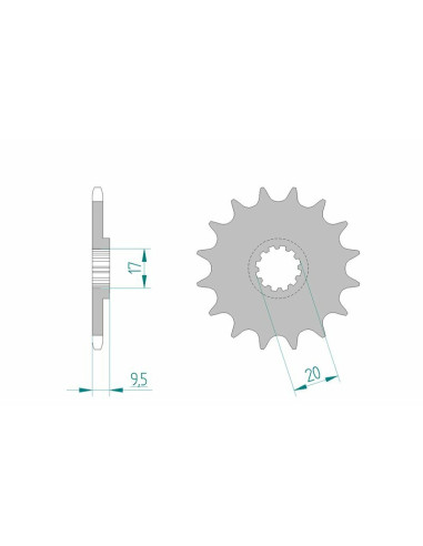 Pignon AFAM acier anti-boue 94120 - 420