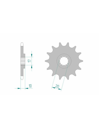 Pignon AFAM acier standard 94301 - 520