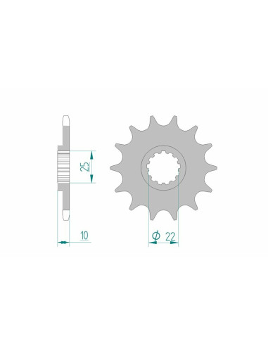 Pignon AFAM acier standard 21510 - 520