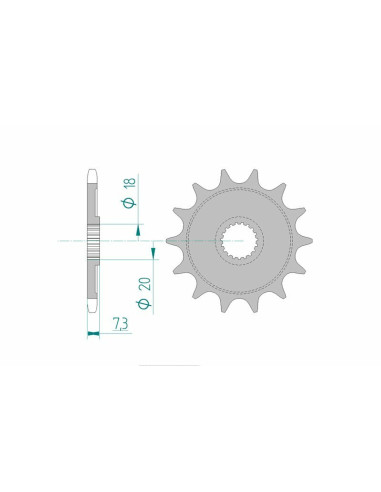 Pignon AFAM acier standard 20206 - 520